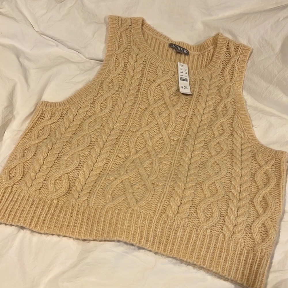 JCrew cream sweater vest